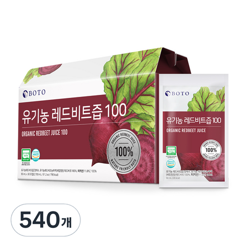 보뚜 유기농 레드비트즙 100, 90ml, 540개