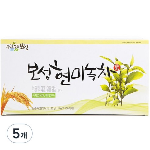 녹차수도보성 현미녹차 티백, 1.5g, 100개입, 5개