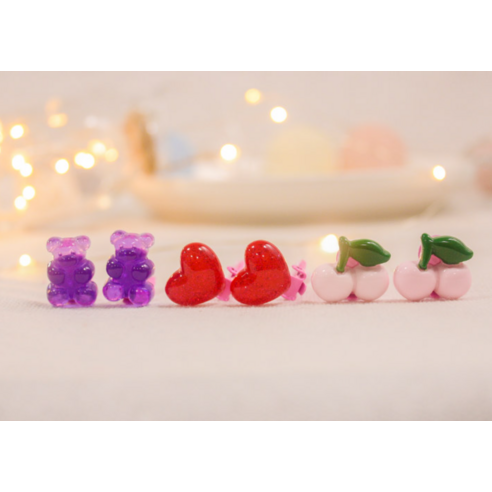 사랑스러운 하트곰 유아 귀찌 귀걸이로 우리 아이의 특별한 매력을 빛내세요!