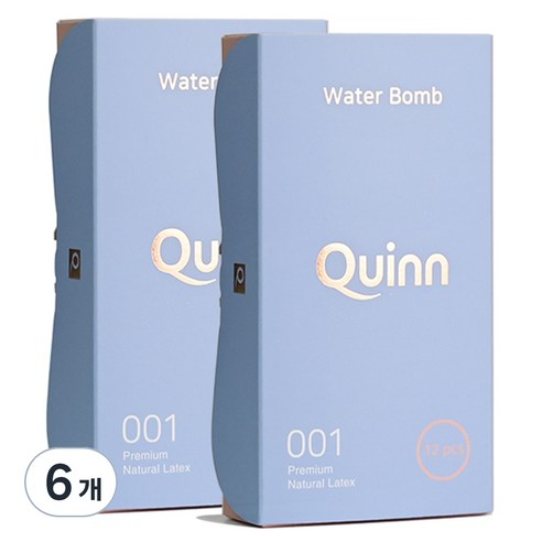 Quinn 001 워터밤 수용성 젤 콘돔, 6개, 12개입