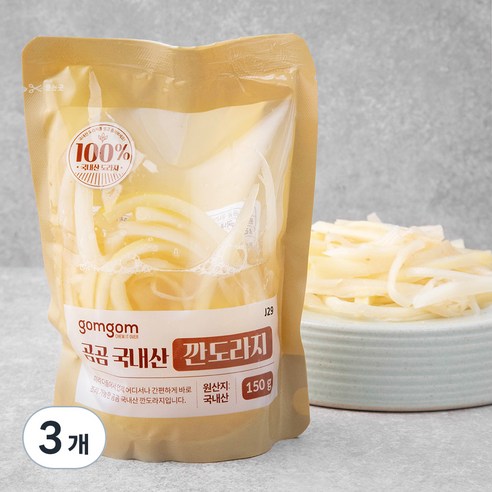 국내산 깐도라지, 150g, 3개
