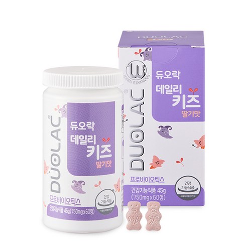 듀오락 데일리키즈 신바이오틱스 유산균 딸기맛, 1개, 45g