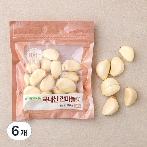 국내산 깐마늘(대), 150g, 6개