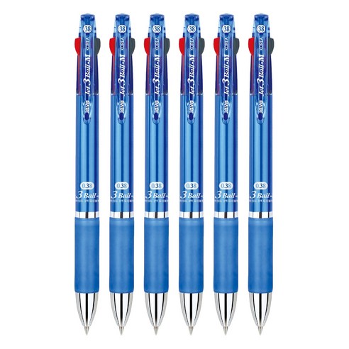 자바펜 제트 3볼 M 0.38mm, 블루, 6개