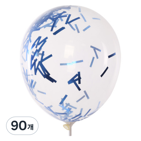 컨페티풍선 30cm, 김가루 블루, 90개