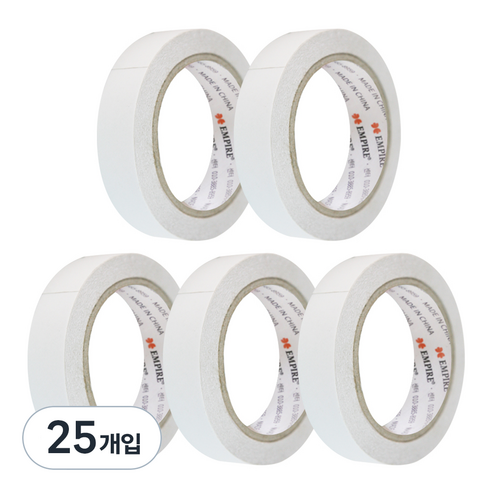 엠파이어 산업용 양면테이프 24mm x 20m, 화이트 반투명, 25개입