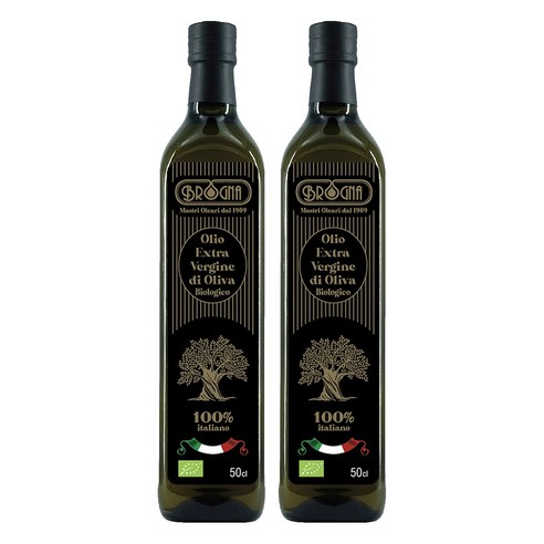 브로냐 유기농 엑스트라 버진 올리브 오일, 2개, 500ml