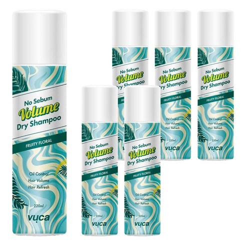 뷰카 노세범 볼륨 드라이샴푸 프루티 플로럴향, 220ml, 6개
