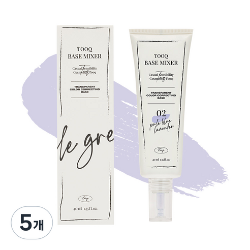 투크 트렌스페어런트 컬러 코렉팅 수채화 베이스 40ml, 02페일블루라벤더, 5개