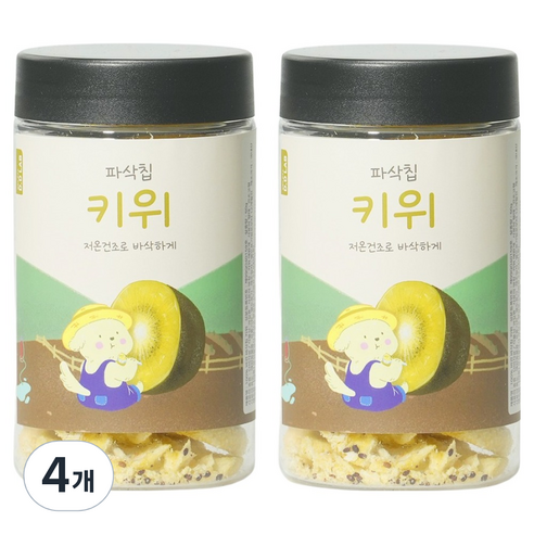 댕댕이연구소 강아지 디디랩 파삭칩 저온건조 과일 채소 간식, 4개, 50g, 키위