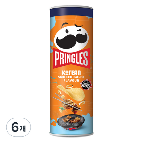 프링글스 숯불갈비맛 과자, 100g, 6개
