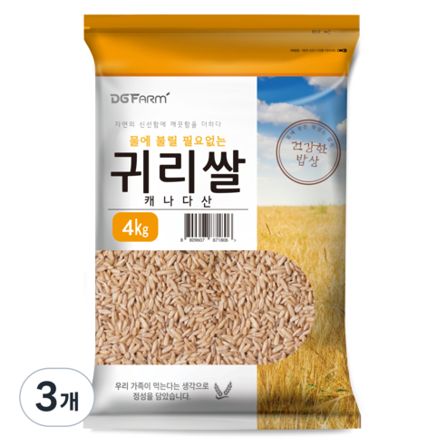 대구농산 불릴필요없는 귀리쌀, 4kg, 3개