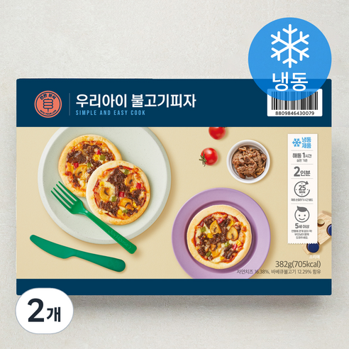 우리 아이 불고기피자 만들기 (냉동), 382g, 2개