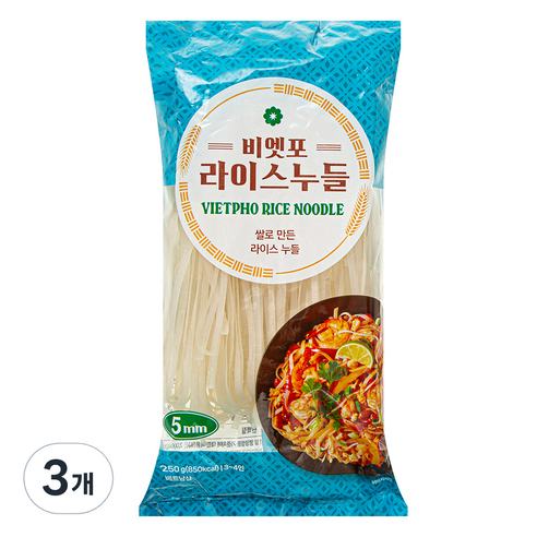 비엣포 라이스누들 5mm, 250g, 3개