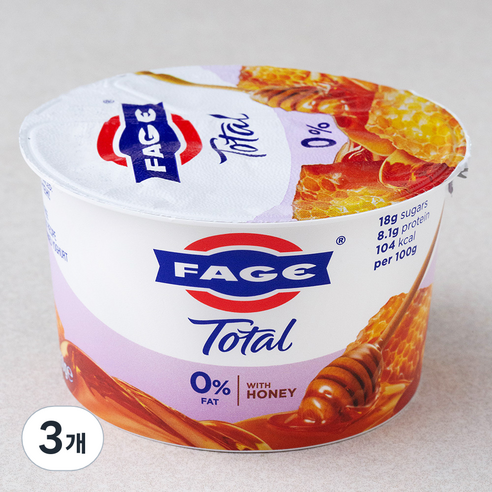 파예 무지방 그릭 요거트 허니, 150g, 1개입, 3개
