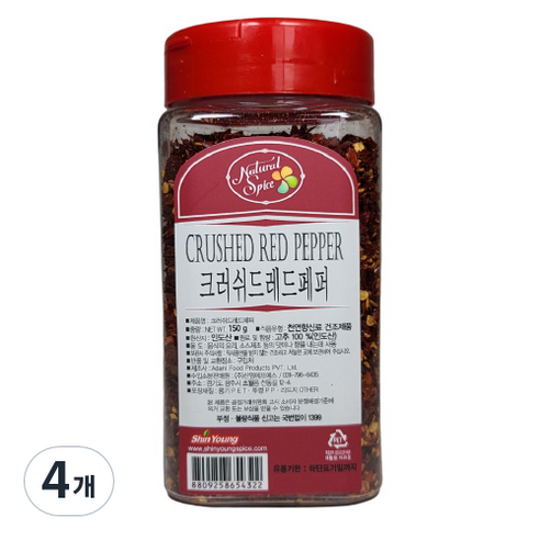 내츄럴스파이스 크러쉬드 레드페퍼, 150g, 4개
