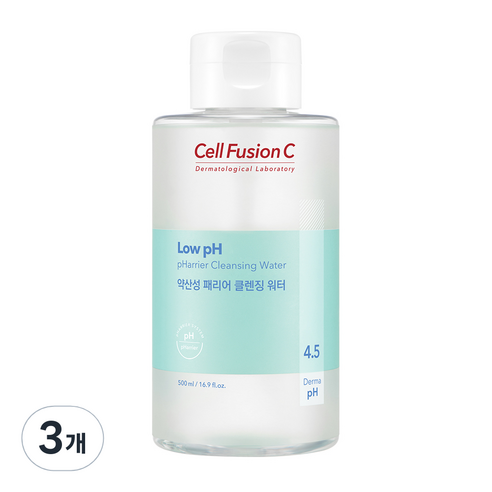 셀퓨전씨 약산성 패리어 클렌징워터, 500ml, 3개