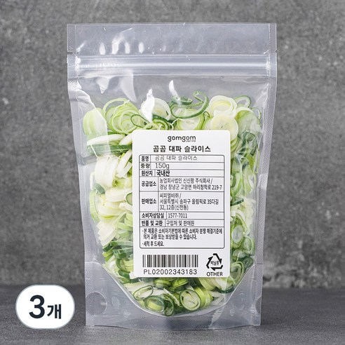 대파 슬라이스, 150g, 3개