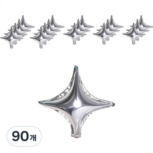 조이파티 사각별 은박풍선, 실버, 90개