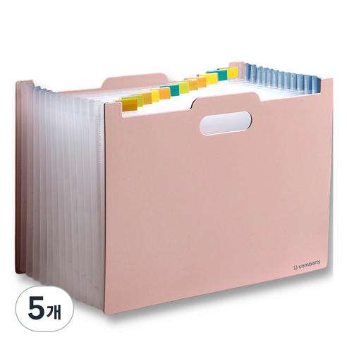 길이 조절 스탠딩 13칸 서류정리함, 핑크, 5개
