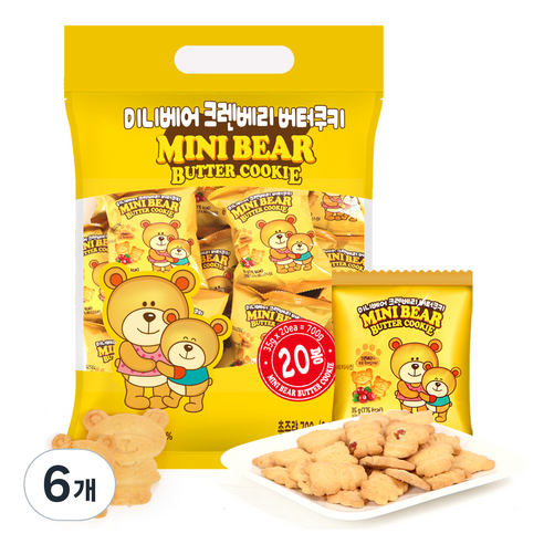미니베어 크렌베리 버터쿠키, 6개, 700g
