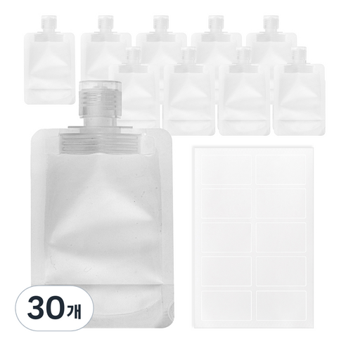 코멧 깔끔한 여행용 소분 파우치 50ml, 화이트, 30개