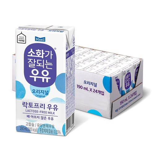 매일 소화가 잘되는 우유, 190ml, 48팩