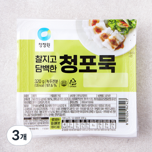 청정원 청포묵, 320g, 1개입, 3개