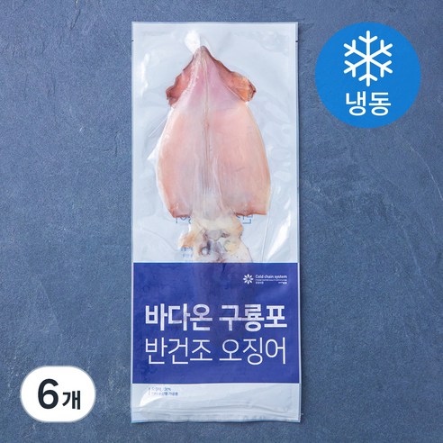 바다온 포항시 인증 한마리 구룡포 반건조 오징어 (냉동), 130g, 6개