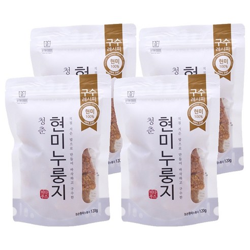 청춘누룽지 청춘 현미 누룽지, 120g, 4개