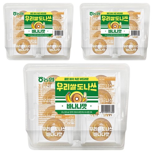 농협 우리쌀도나쓰 바나나맛 8p, 320g, 3개