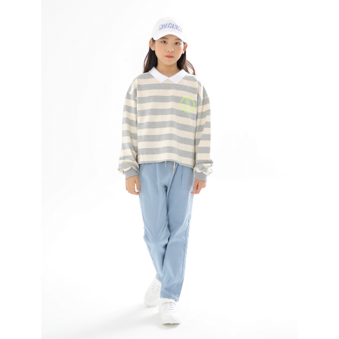 Junior 時尚 女孩 服裝 上衣 領 T卹 女孩 女孩 初中