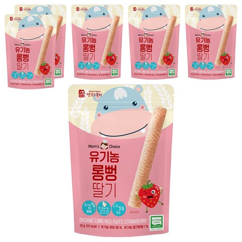 맛있는풍경 유기농 롱뻥, 딸기맛, 30g, 6개