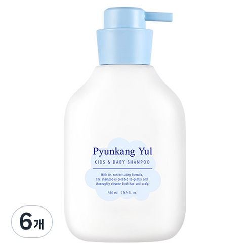 편강율 키즈 앤 베이비 샴푸 베이비파우더향, 590ml, 6개