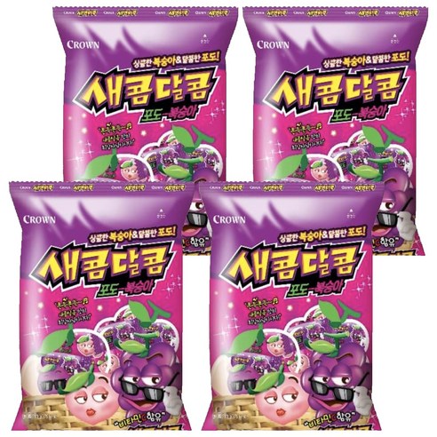 크라운 새콤달콤 포도복숭아, 200g, 4개