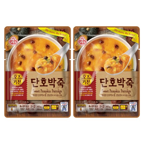 오뚜기 오즈키친 단호박죽, 450g, 2개