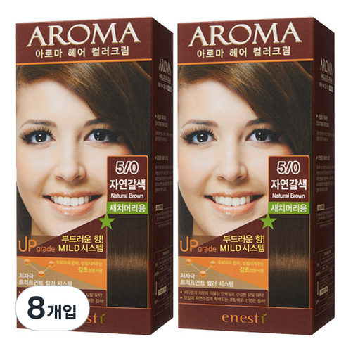 에네스티 아로마 염색제, 5/0 자연갈색, 8개