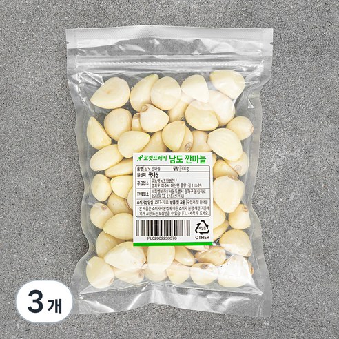 남도 깐마늘, 300g, 3개