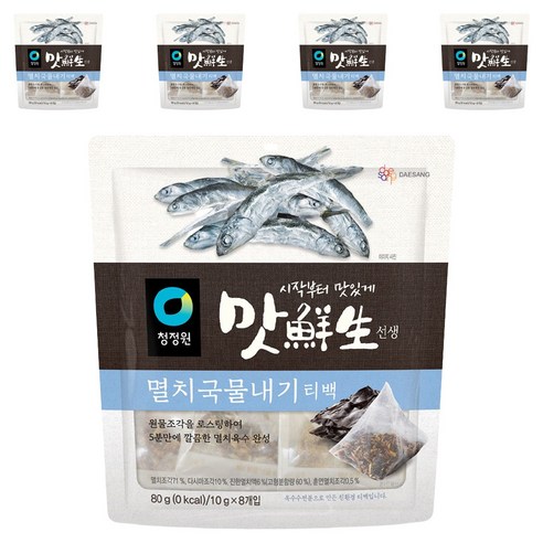 맛선생 멸치국물내기 티백, 80g, 5개