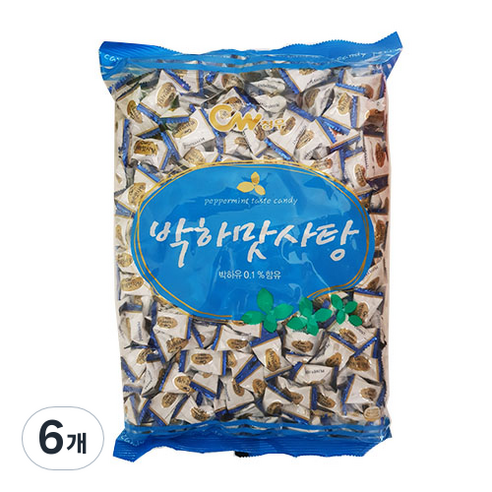 청우식품 박하맛사탕, 6개, 1200g