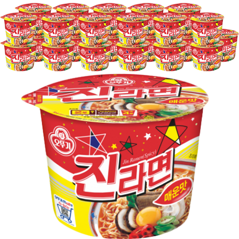 진라면 매운맛 용기 110g, 24개