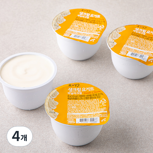 소와나무 입안가득 부드러운 생크림 요거트 바닐라 크림, 85g, 4개입, 4개