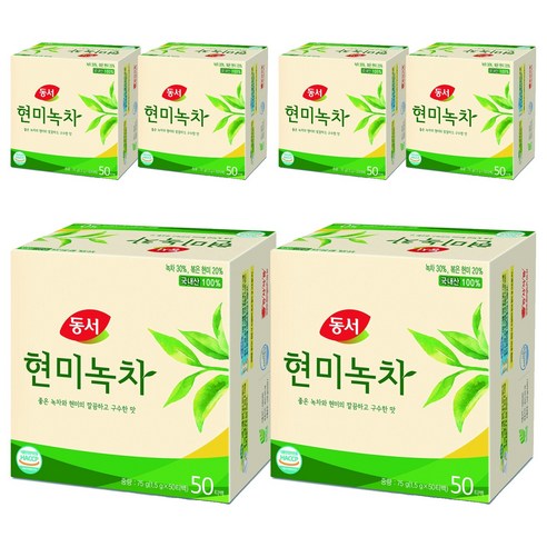 동서 현미녹차 티백, 1.5g, 50개입, 6개