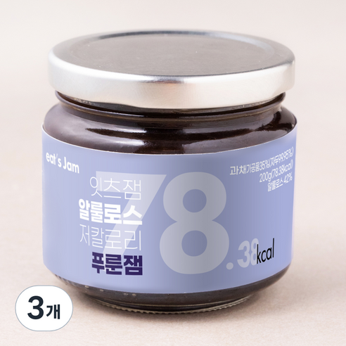 잇츠잼 알룰로스 저칼로리 푸룬잼, 3개, 200g