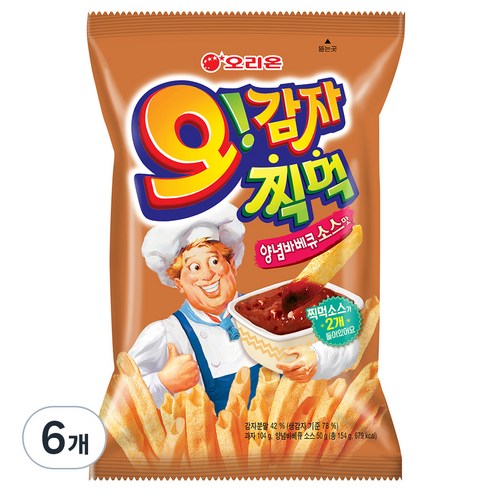 오리온 오감자 딥바베큐 스낵, 154g, 6개