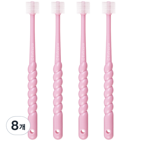 예꼬맘 360도 어린이용 칫솔 2단계, 핑크, 1개입, 8개