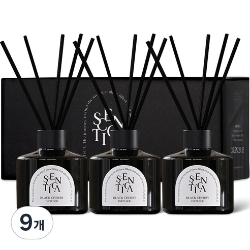 센티카 오브제 디퓨저 200ml x 3p, 01 블랙체리, 9개