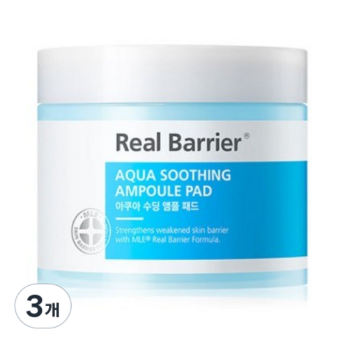 리얼베리어 아쿠아 수딩 앰플 패드 70p, 70매입, 3개