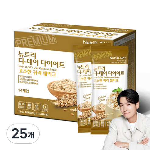 뉴트리디데이 다이어트 쉐이크 고소한 귀리맛, 350g, 25개