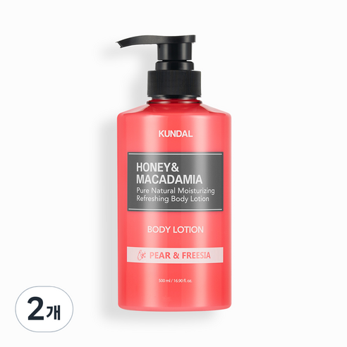 쿤달 퓨어 바디로션 페어앤프리지아향, 500ml, 2개